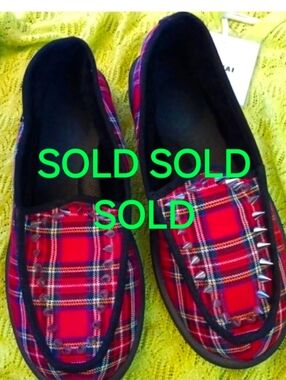 Palm Angels x Suicoke Red Tartan Casual Shoe NWT Sz 12